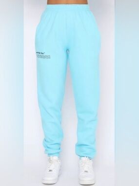 White Fox Boutique Do The Most Jogger Blue Sweatpants Small